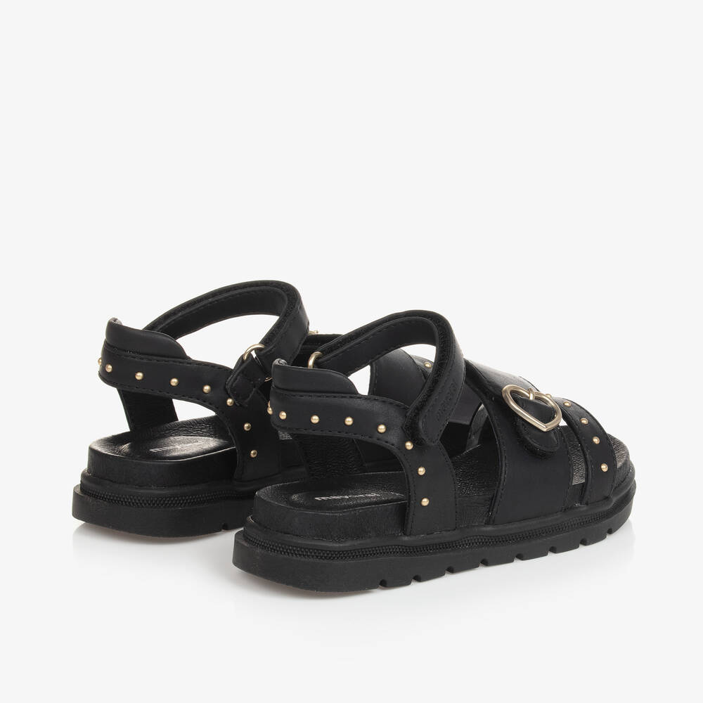 Mayoral-Girls Black Faux Leather Studded Sandals | Childrensalon Outlet