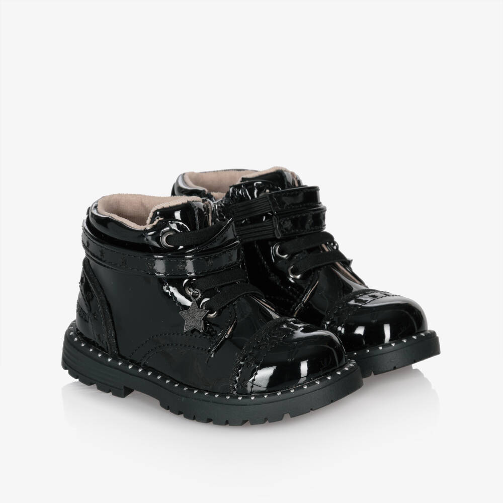 Mayoral-Girls Black Faux Patent Leather Boots | Childrensalon Outlet
