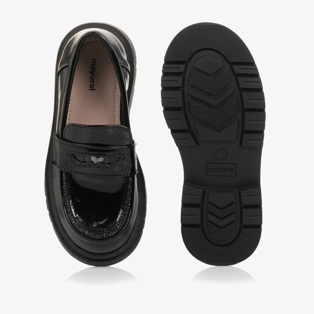 Mayoral-Girls Black Faux Patent Leather Loafers | Childrensalon Outlet