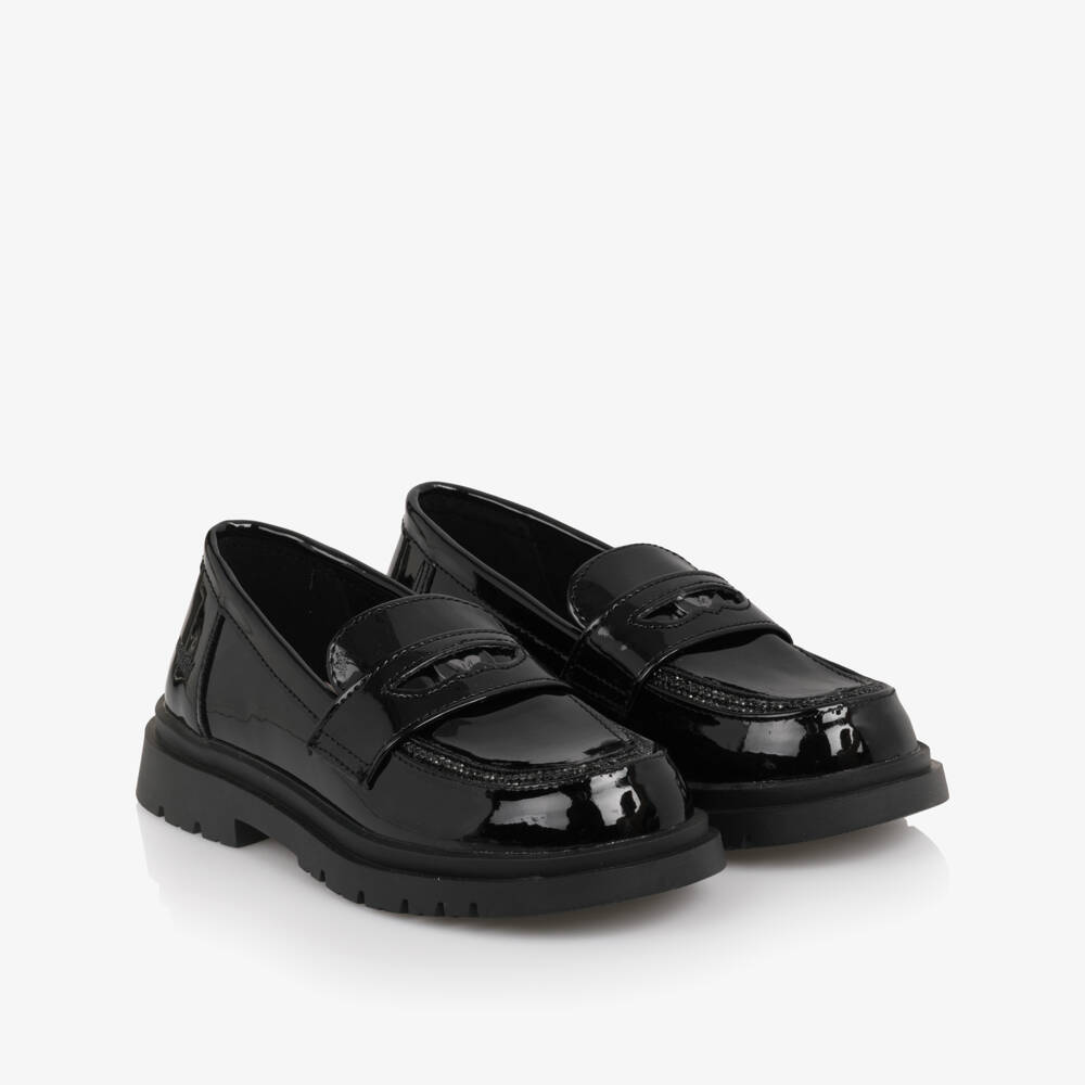 Mayoral-Girls Black Faux Patent Leather Loafers | Childrensalon Outlet