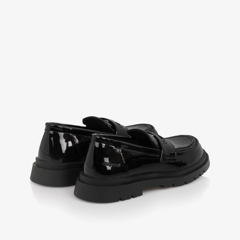 Mayoral-Girls Black Faux Patent Leather Loafers | Childrensalon Outlet