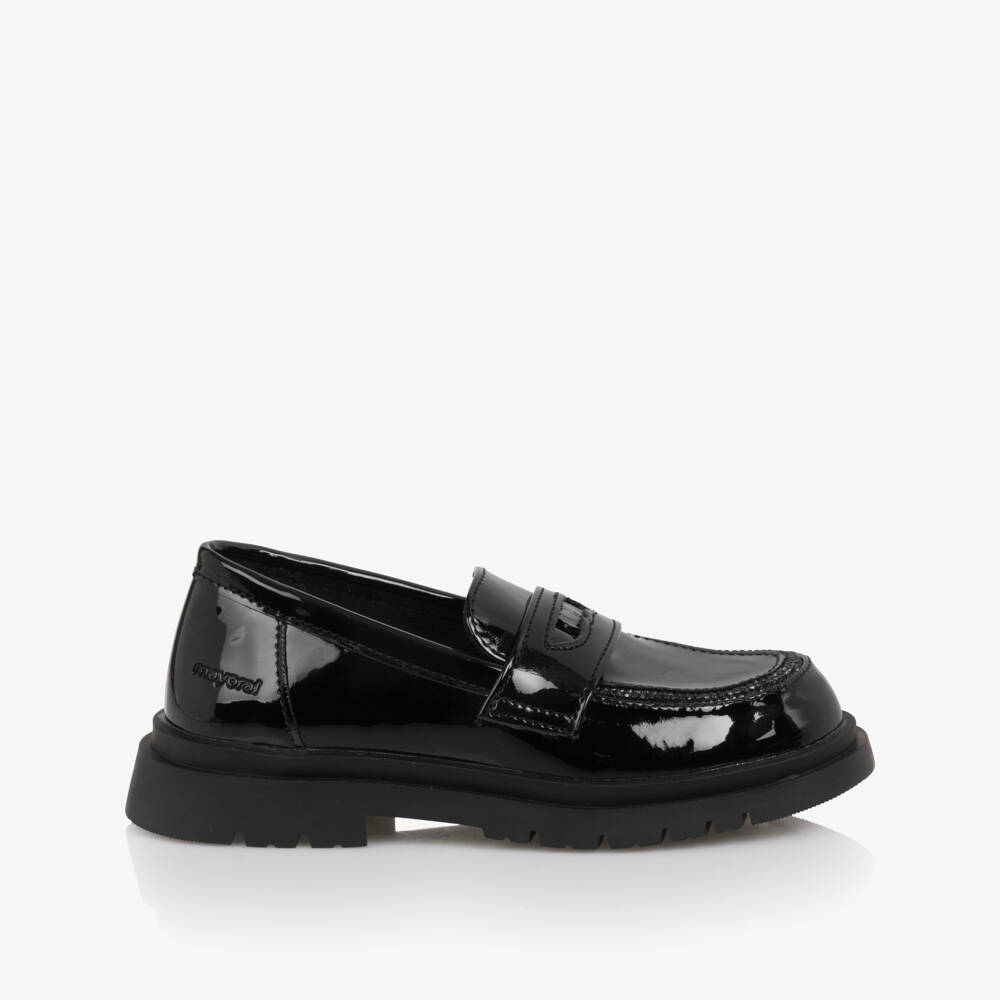 Mayoral-Girls Black Faux Patent Leather Loafers | Childrensalon Outlet