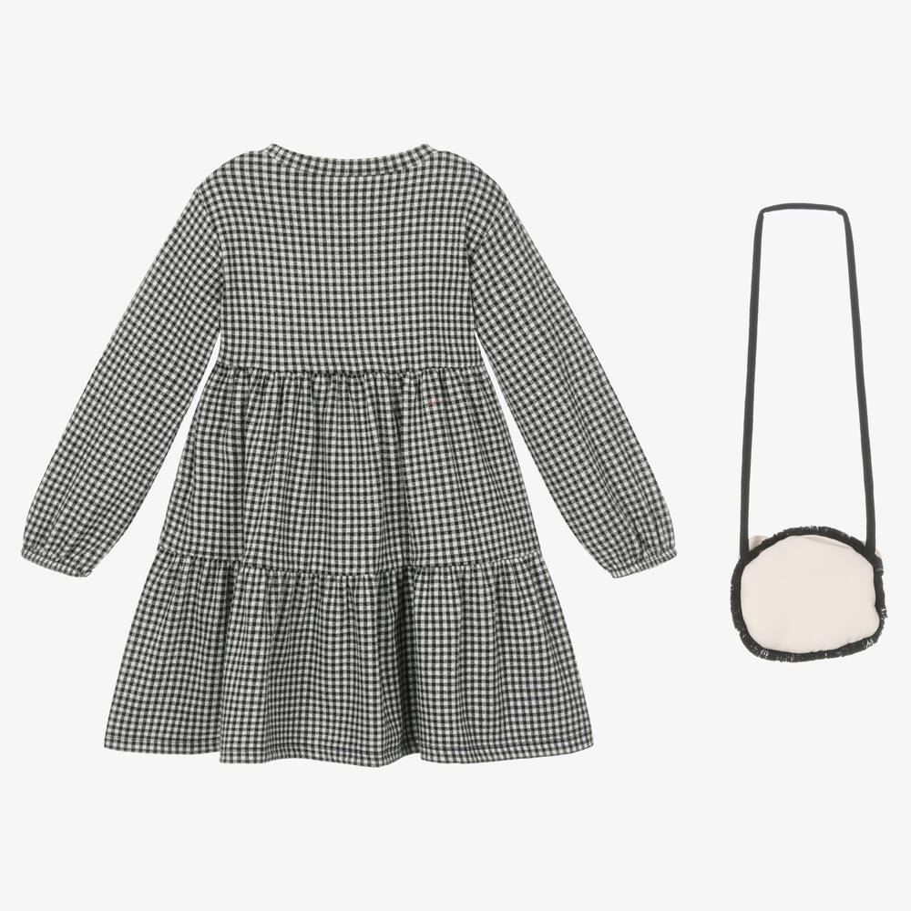Mayoral-Girls Black Gingham Dress | Childrensalon Outlet