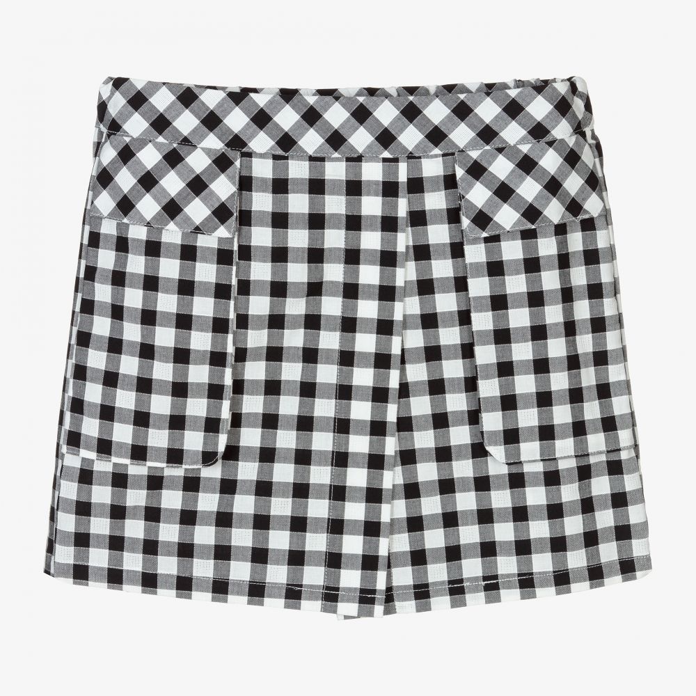 Mayoral - Girls Black Gingham Skort | Childrensalon