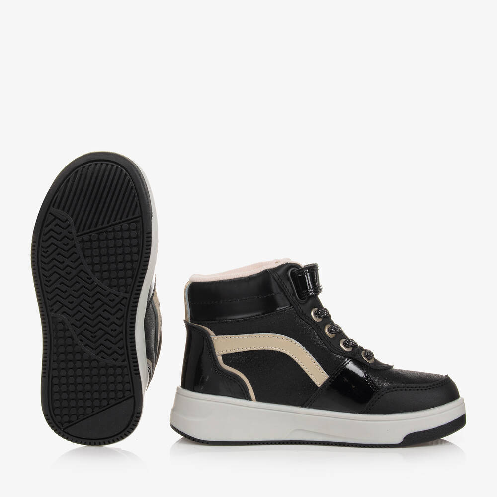 Mayoral-Girls Black & Gold High-Top Trainers | Childrensalon Outlet