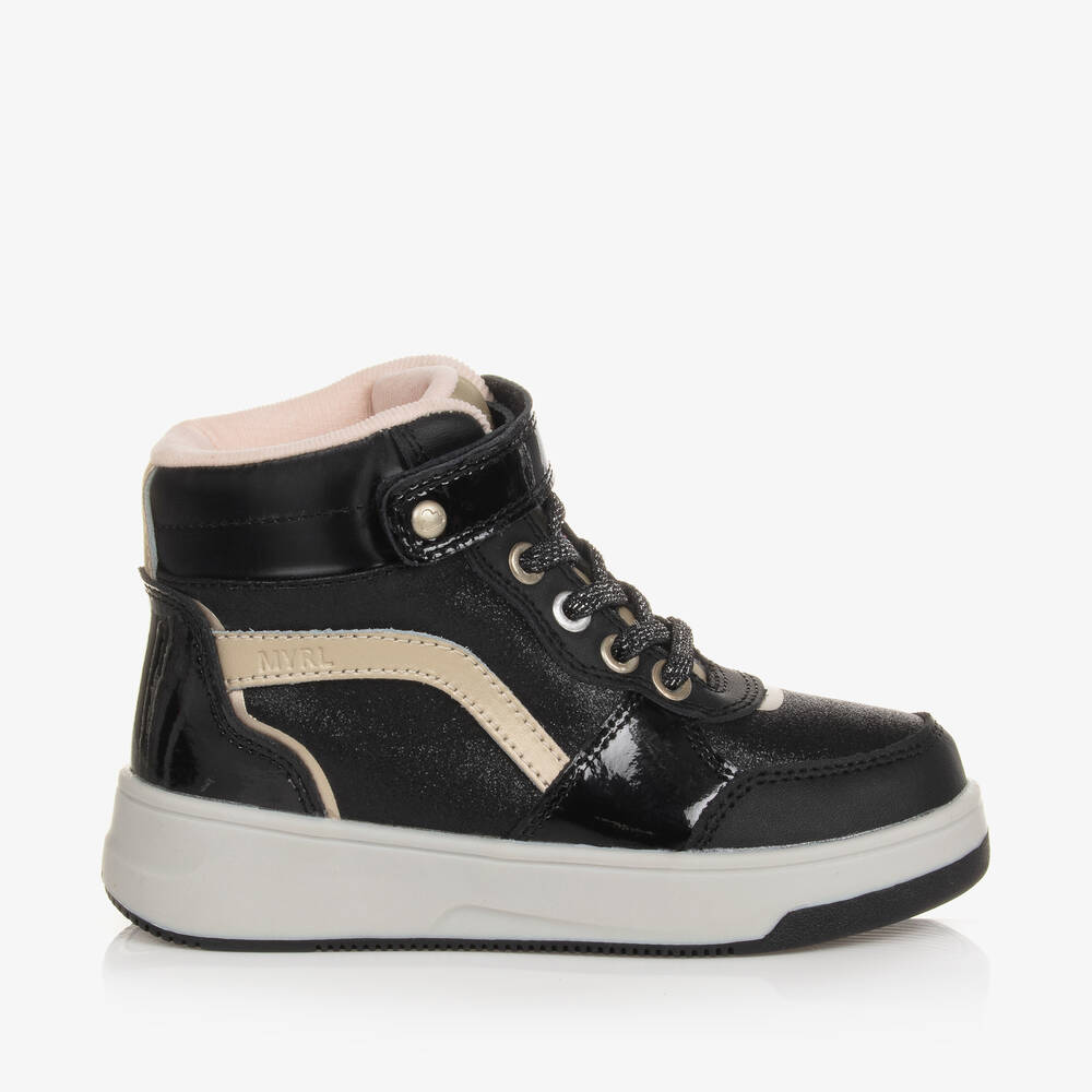 Mayoral Girls Black Gold High Top Trainers
