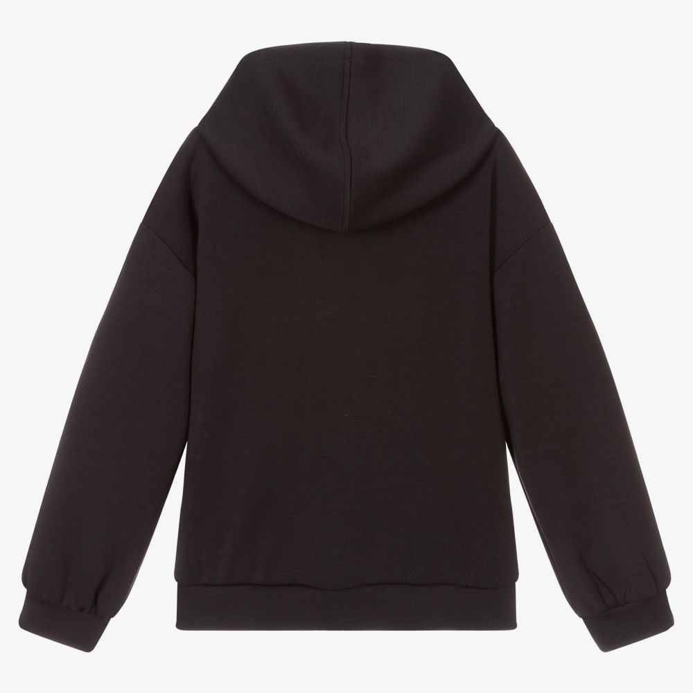 Mayoral - Girls Black Hooded Zip-Up Top | Childrensalon Outlet