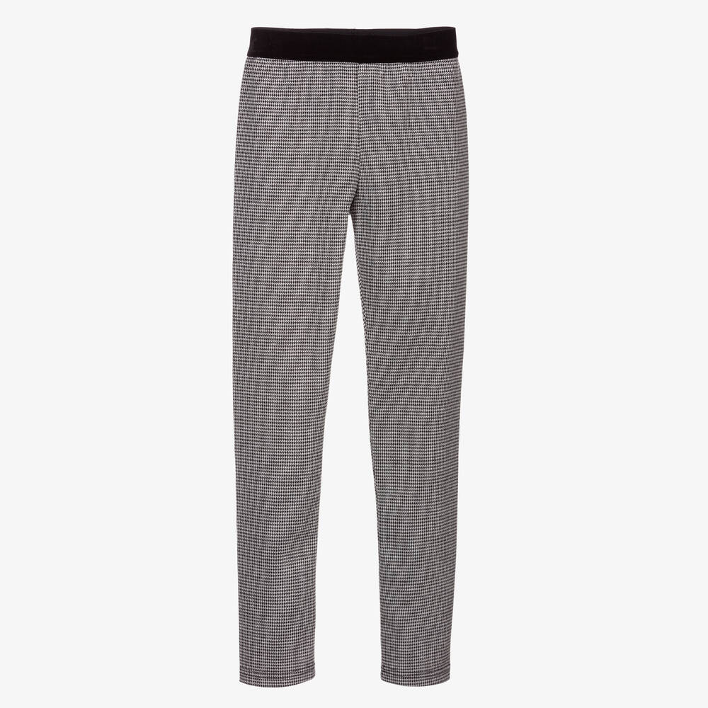 Mayoral-Girls Black Houndstooth Leggings | Childrensalon Outlet
