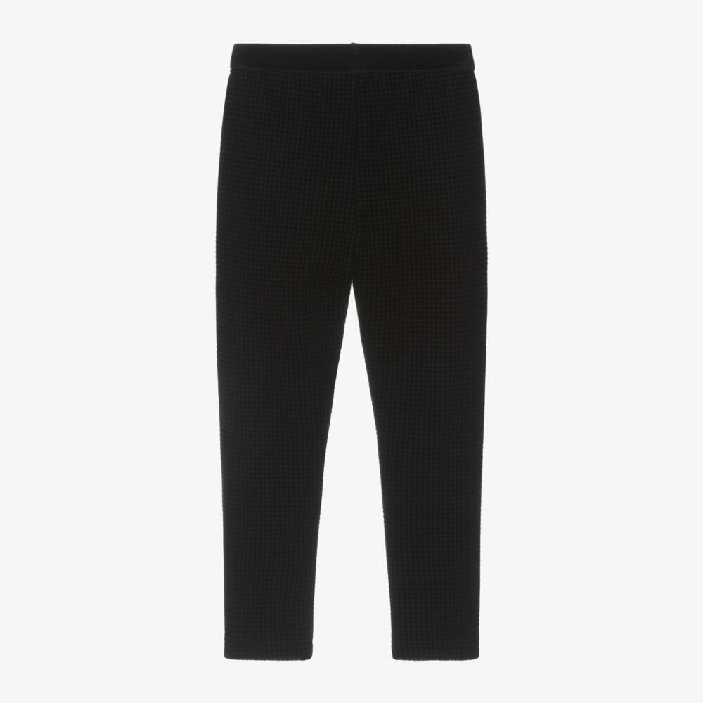 Mayoral-Girls Black Houndstooth Velvet Leggings | Childrensalon Outlet