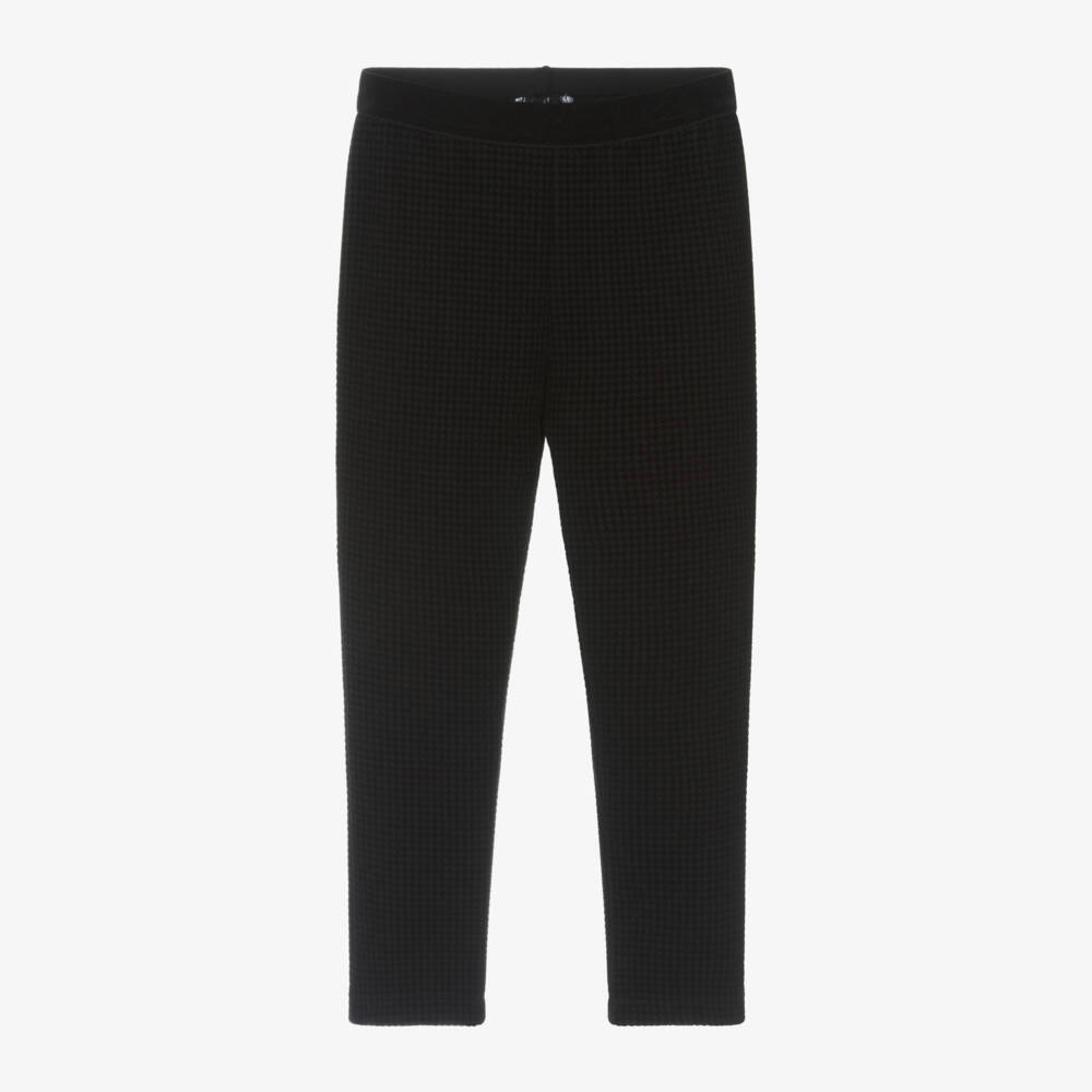 Mayoral-Girls Black Houndstooth Velvet Leggings | Childrensalon Outlet