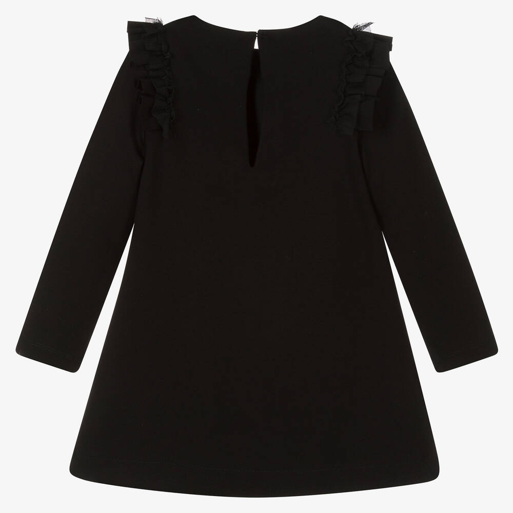 Mayoral-Girls Black & Ivory Houndstooth Dress | Childrensalon Outlet