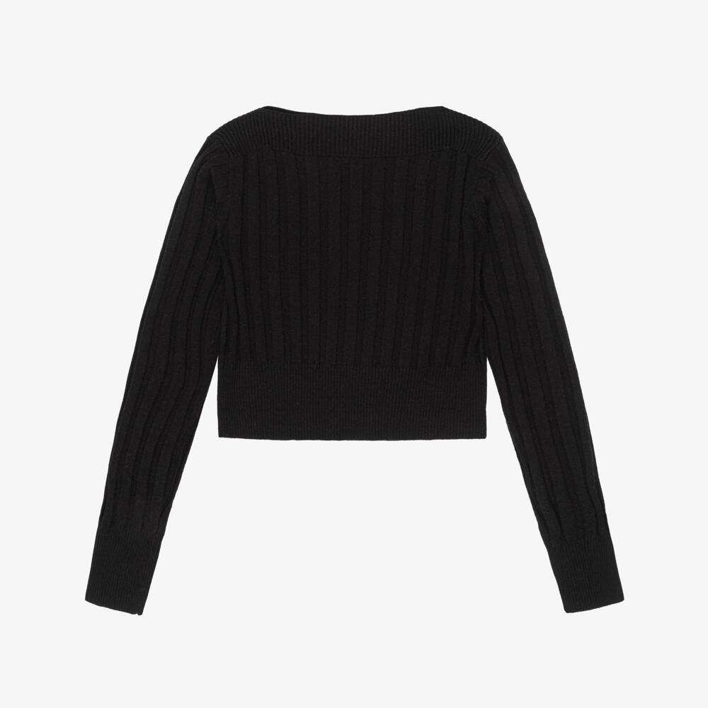 Mayoral-Girls Black Knit Jumper | Childrensalon Outlet
