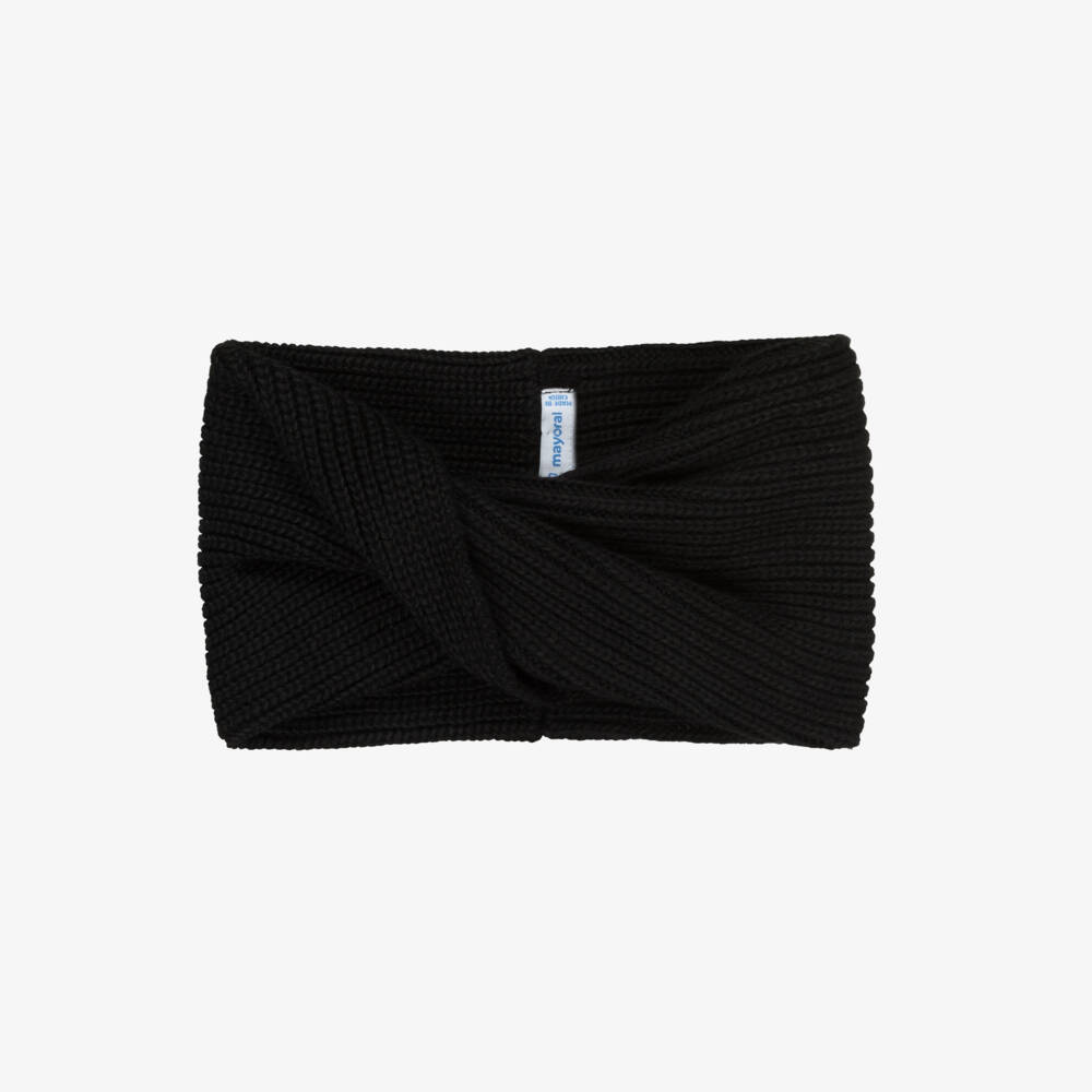 Mayoral-Girls Black Knitted Hat, Glove & Scarf Set | Childrensalon Outlet
