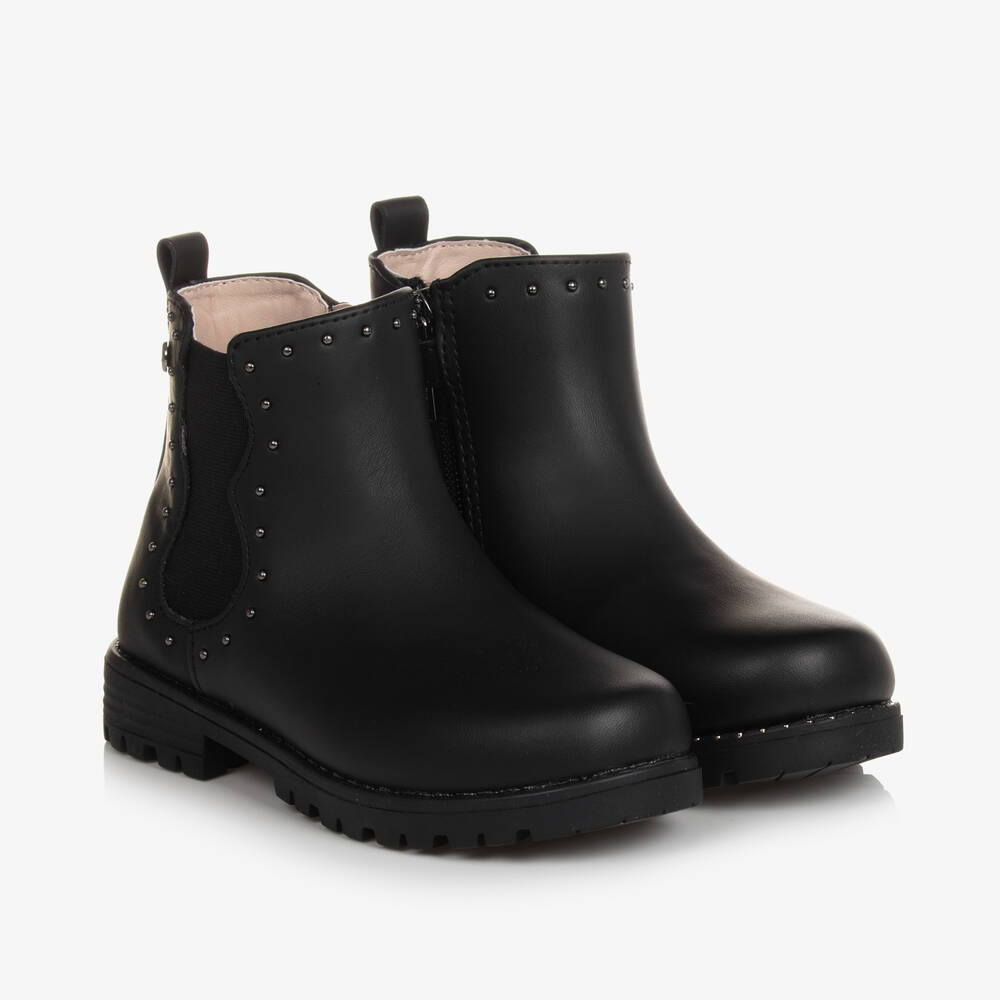 Mayoral - Schwarze Chelsea-Stiefel aus Leder | Childrensalon