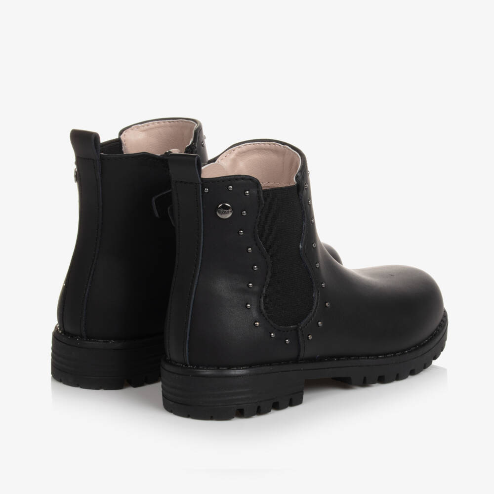 Mayoral-Girls Black Leather Chelsea Boots | Childrensalon Outlet