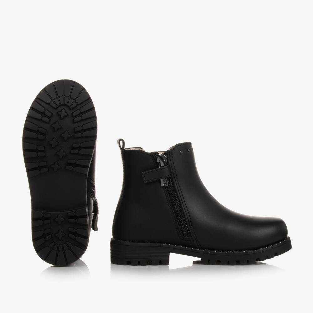 Mayoral-Girls Black Leather Chelsea Boots | Childrensalon Outlet