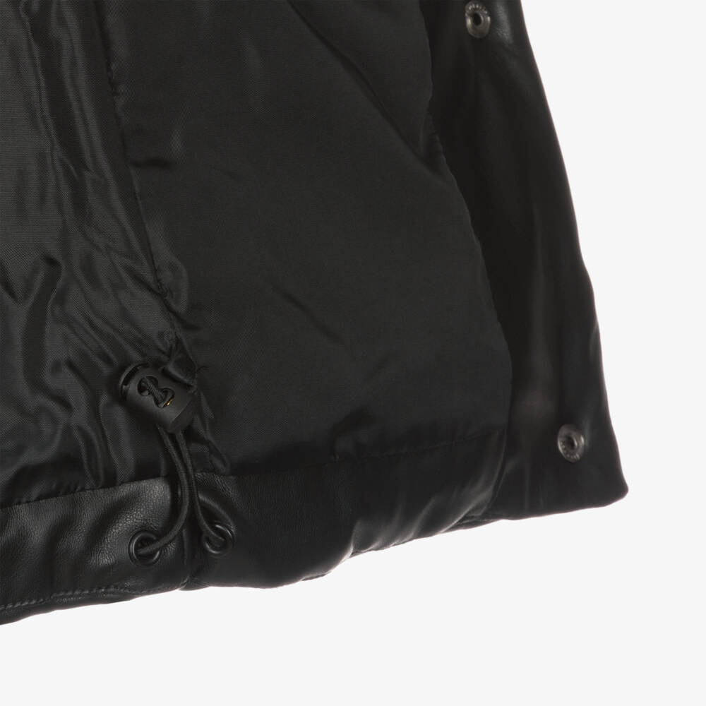 Mayoral-Girls Black Leather-Style Puffer Vest | Childrensalon Outlet