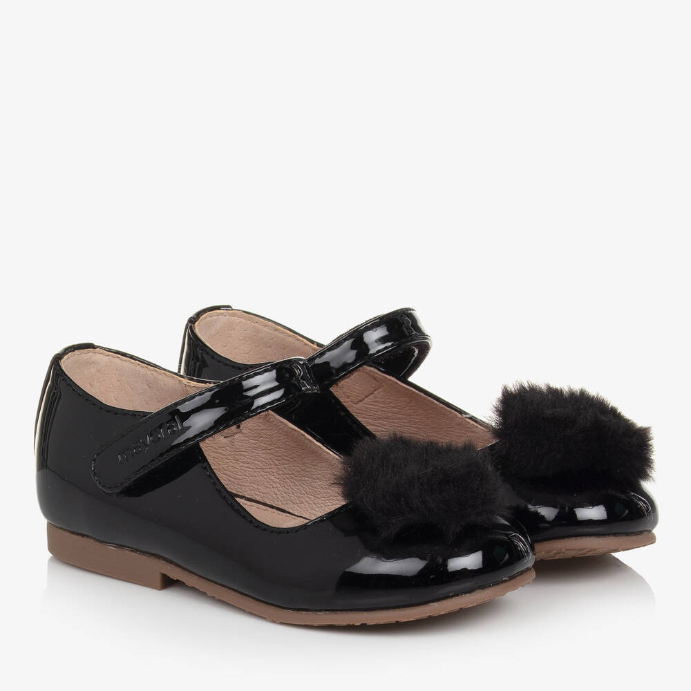 Mayoral - Girls Black Patent Bar Shoes | Childrensalon