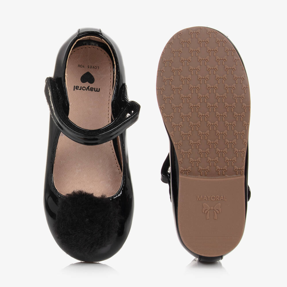 مايورال-حذاء بسيّر جلد صناعي لامع لون أسود للبنات | Childrensalon Outlet