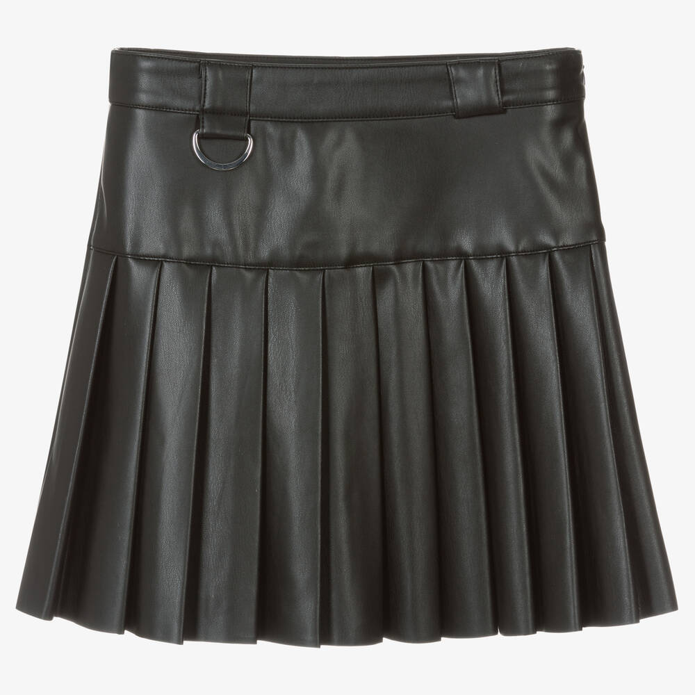 Black leather skirt for little girl cheap