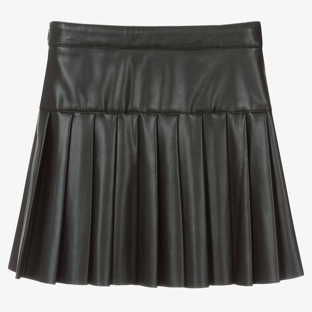 مايورال-تنورة جلد صناعي بكسرات لون أسود | Childrensalon Outlet