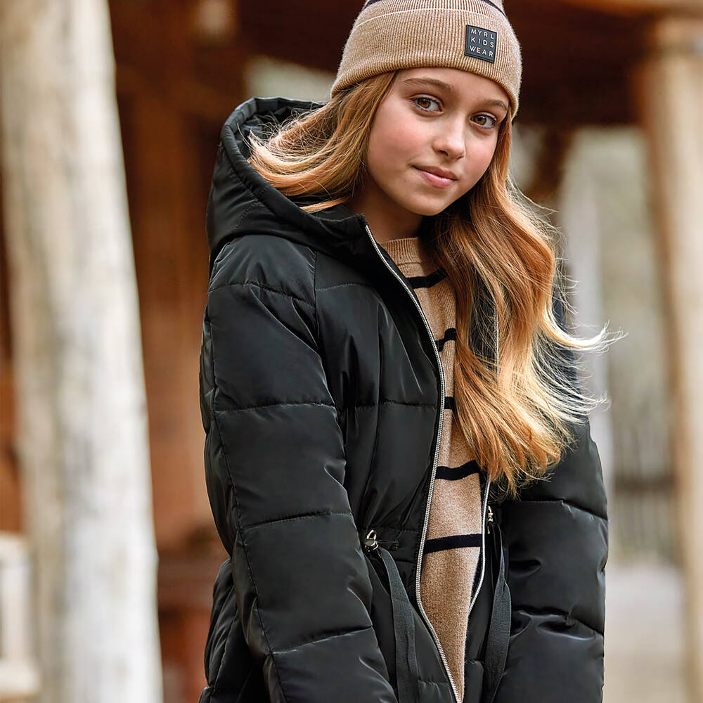 Older girls black coat top