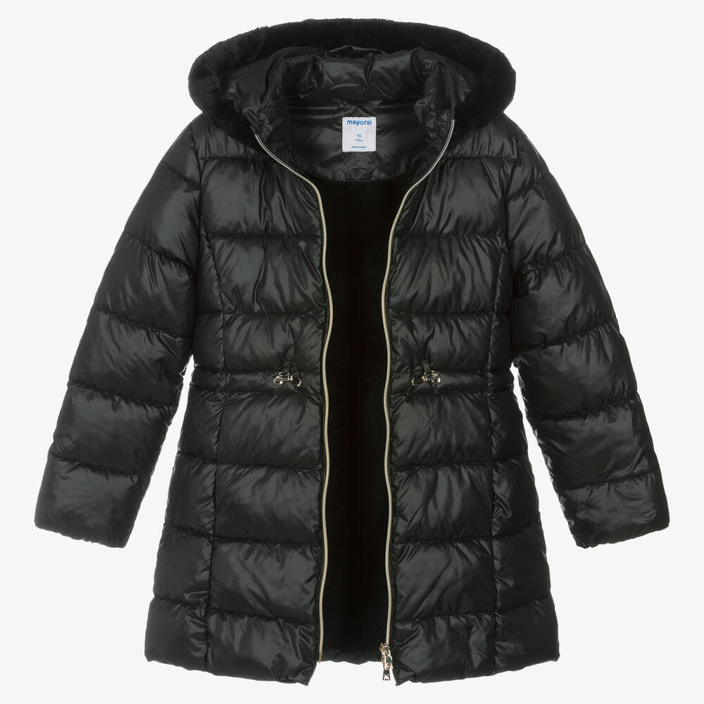 Mayoral-Girls Black Puffer Coat | Childrensalon Outlet