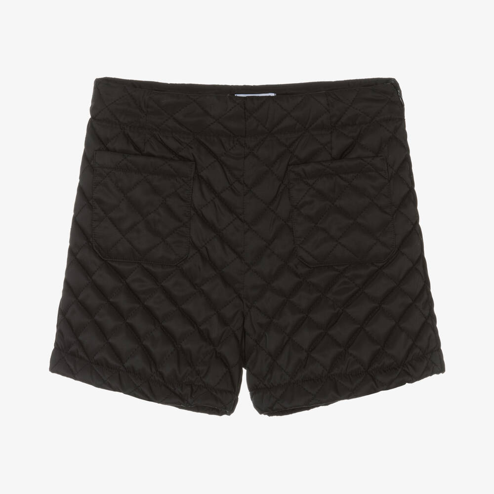 Mayoral - Girls Black Quilted Shorts | Childrensalon