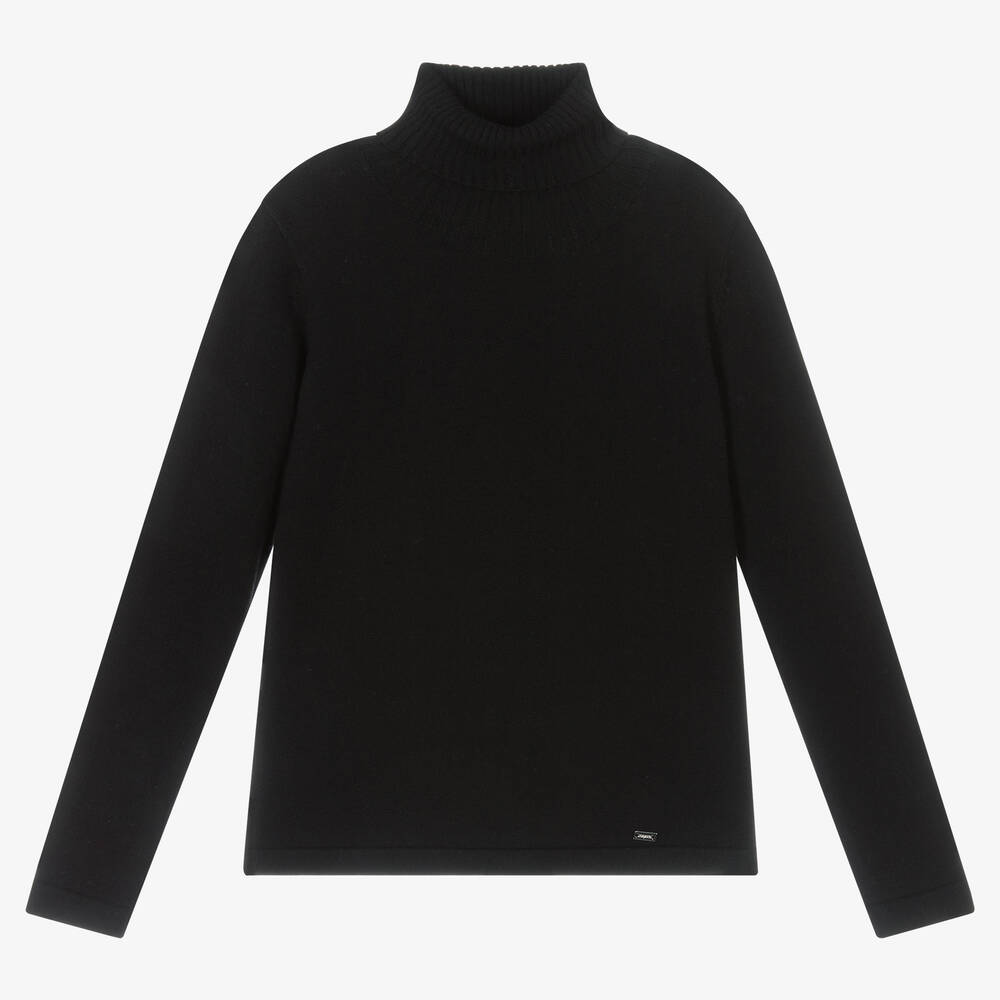 Mayoral - Girls Black Roll Neck Top | Childrensalon