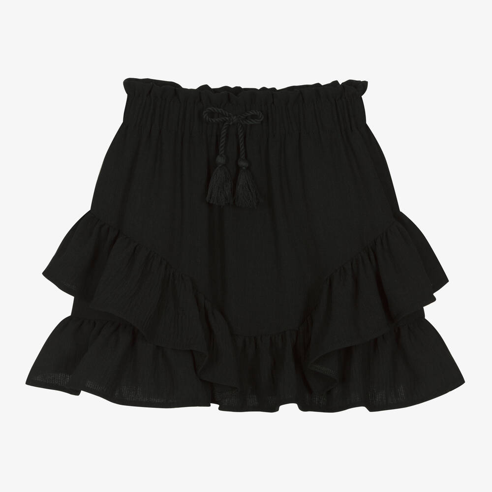 Mayoral - Girls Black Ruffle Skirt | Childrensalon