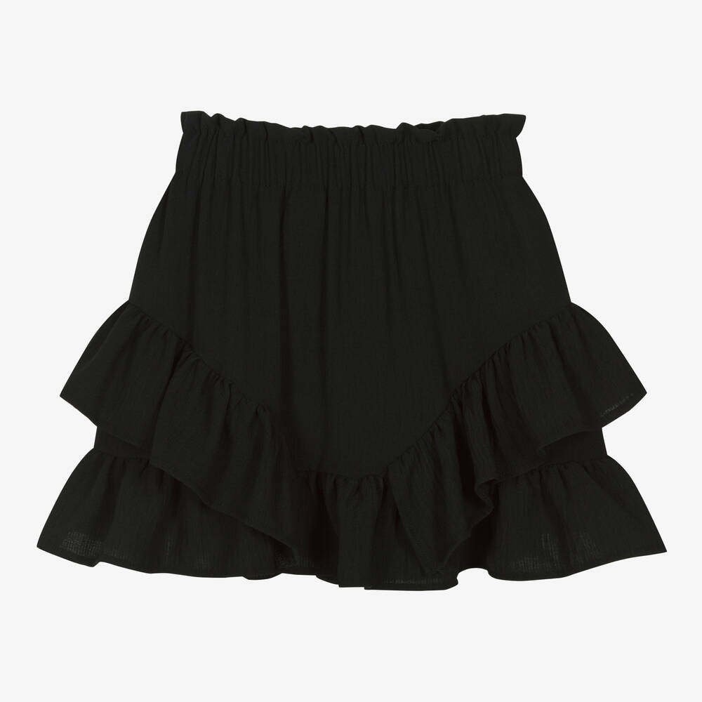★EXPIRED GIRL★ Frill Mini Skirt BLACK EGSK4D002BK0 Black RUFFLED Y2K MINI SKIRT Vintage 2000'S Frilly Low Rise