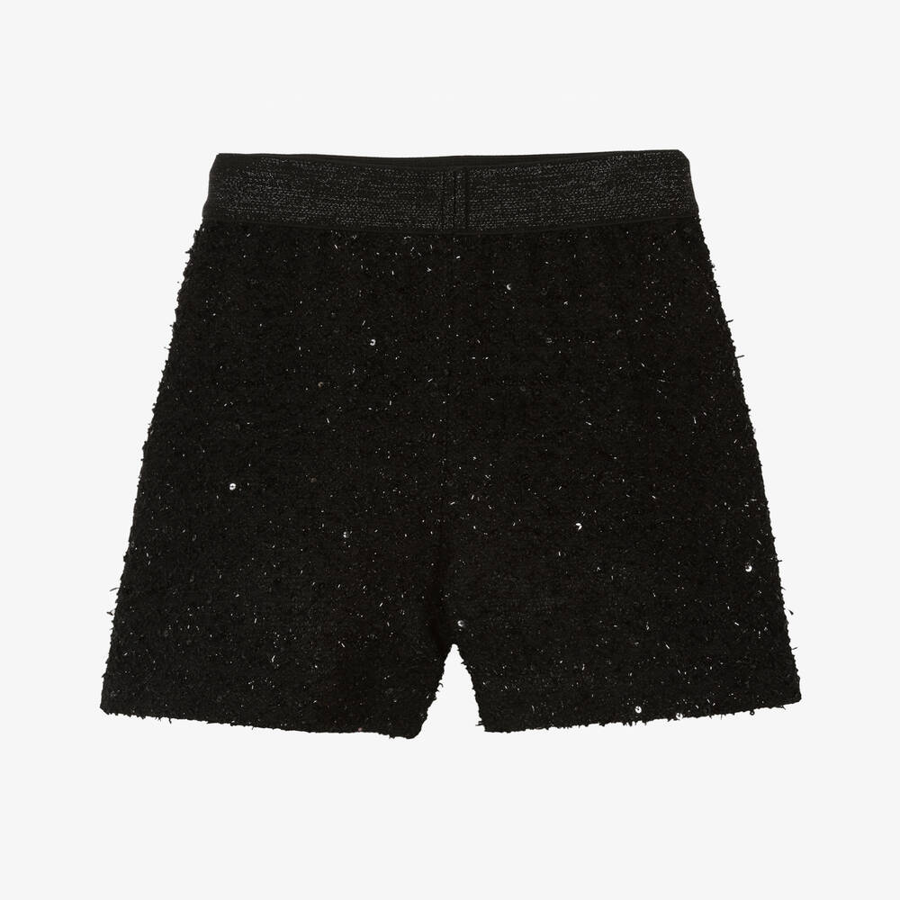 Mayoral-Girls Black Sequinned Shorts | Childrensalon Outlet