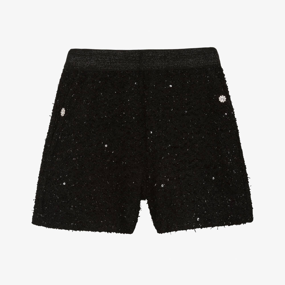 Mayoral - Schwarze Shorts mit Pailletten | Childrensalon