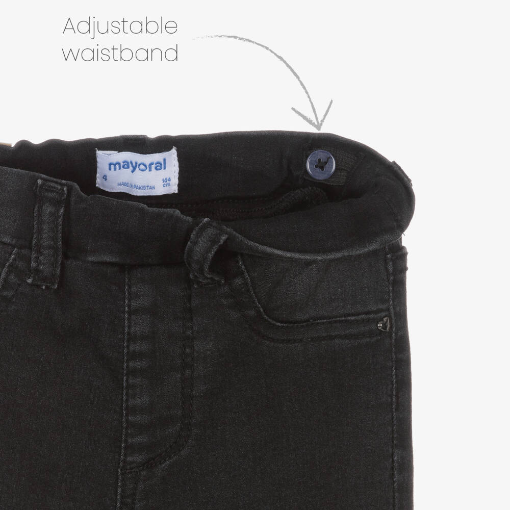 مايورال-جيغنغز سكيني فيت قطن دنيم لون أسود للبنات | Childrensalon Outlet