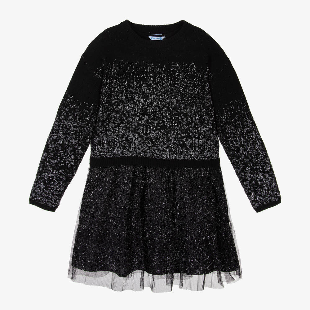Mayoral - Girls Black Sweater & Dress Set | Childrensalon