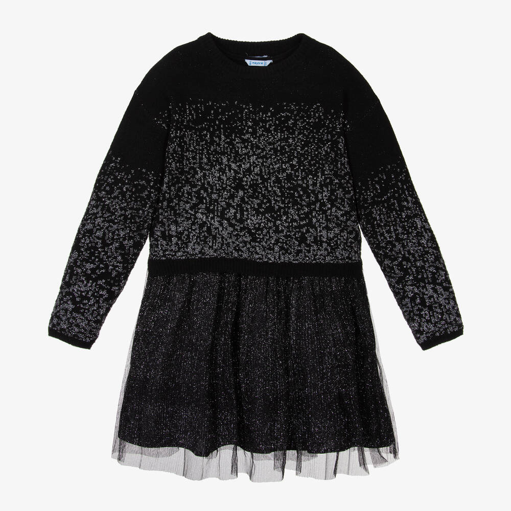 Mayoral-Girls Black Sweater & Dress Set | Childrensalon Outlet