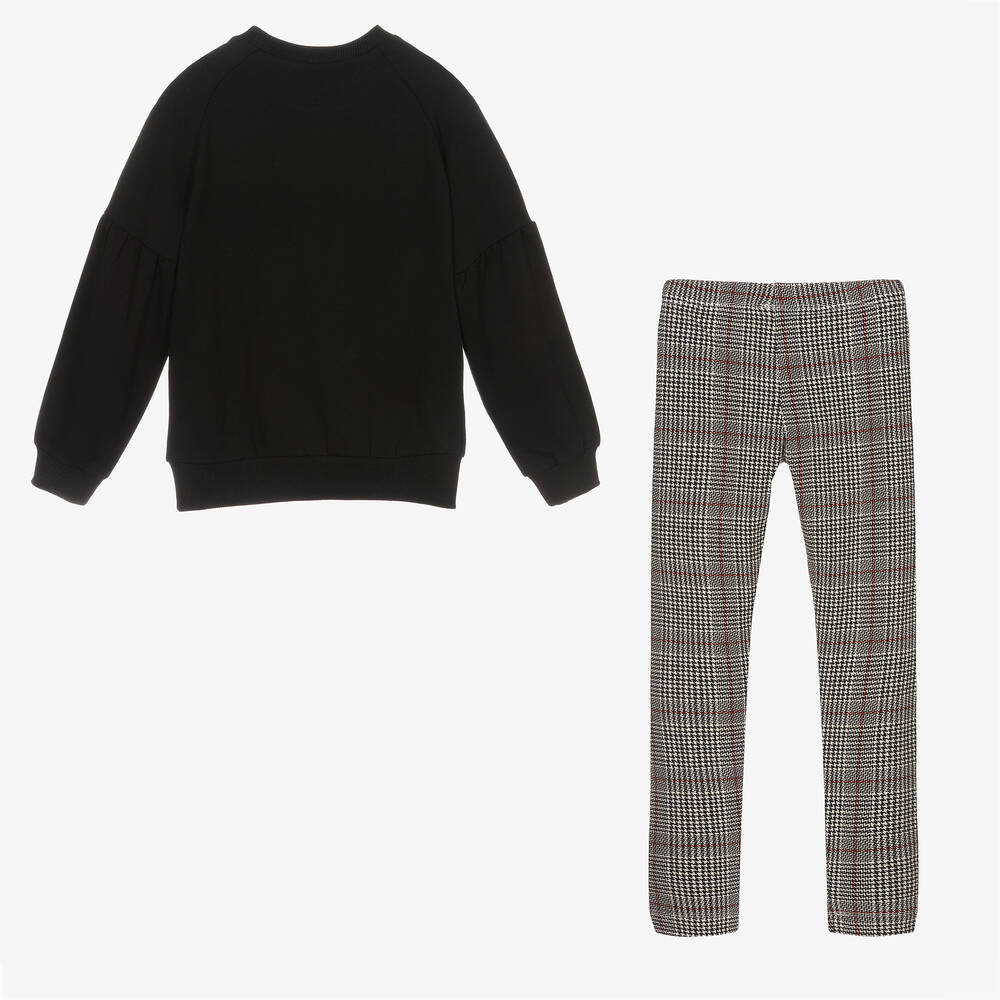 مايورال-طقم توب وليغنغز فيسكوز جيرسي لون أسود للبنات | Childrensalon Outlet