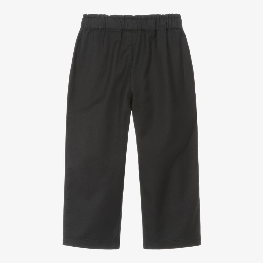 Mayoral-Girls Black Twill Wide Leg Trousers | Childrensalon Outlet