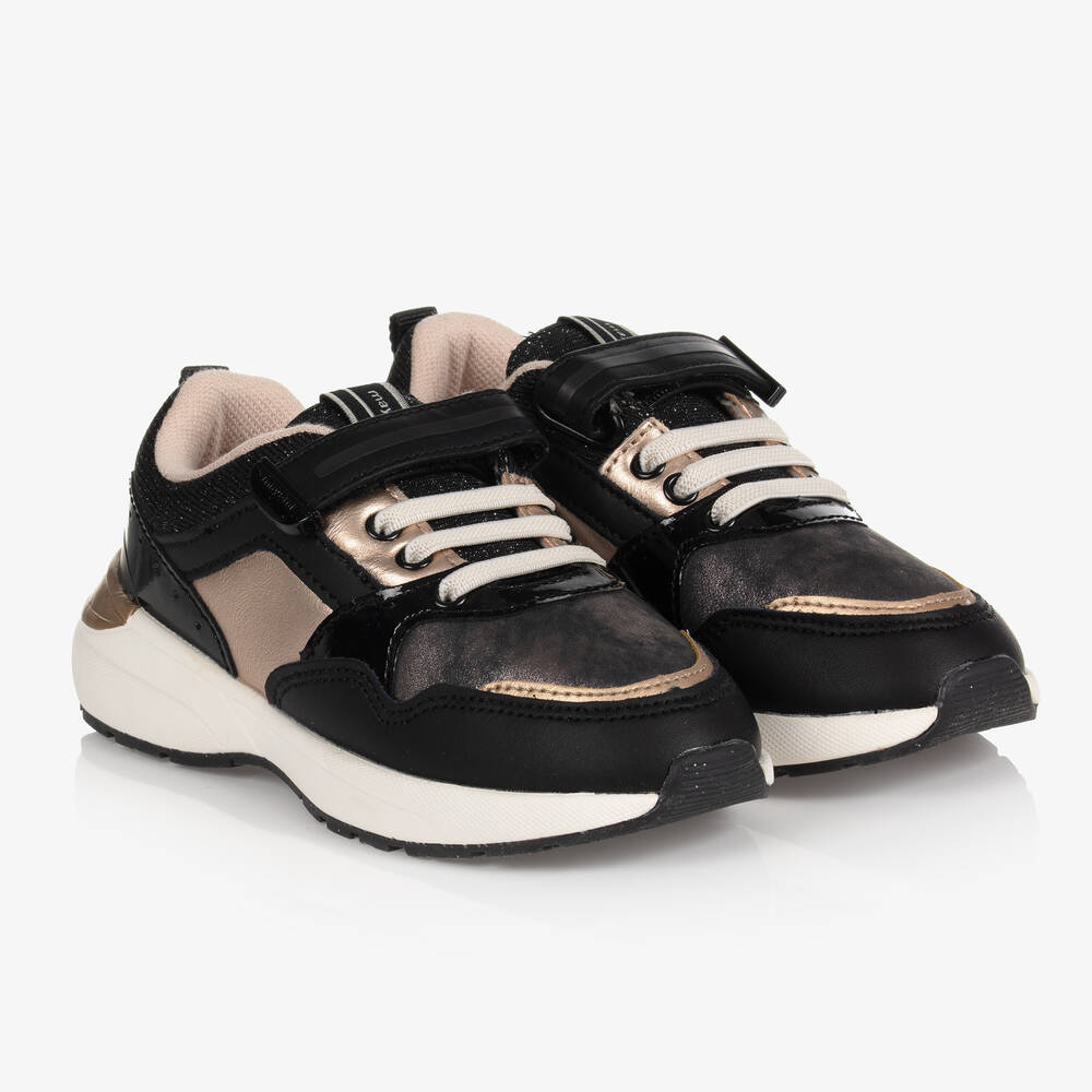 Mayoral-Girls Black Velcro Trainers | Childrensalon Outlet