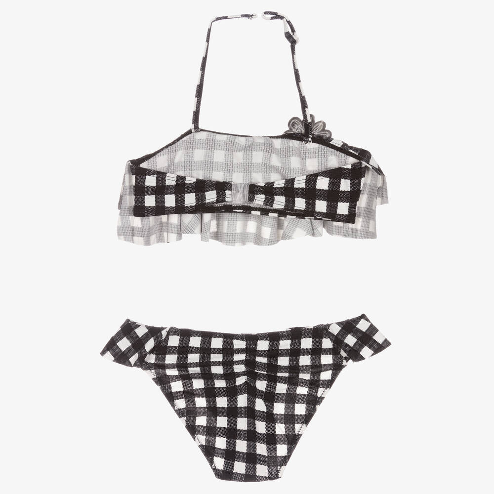 Mayoral-Girls Black & White Gingham Bikini | Childrensalon Outlet