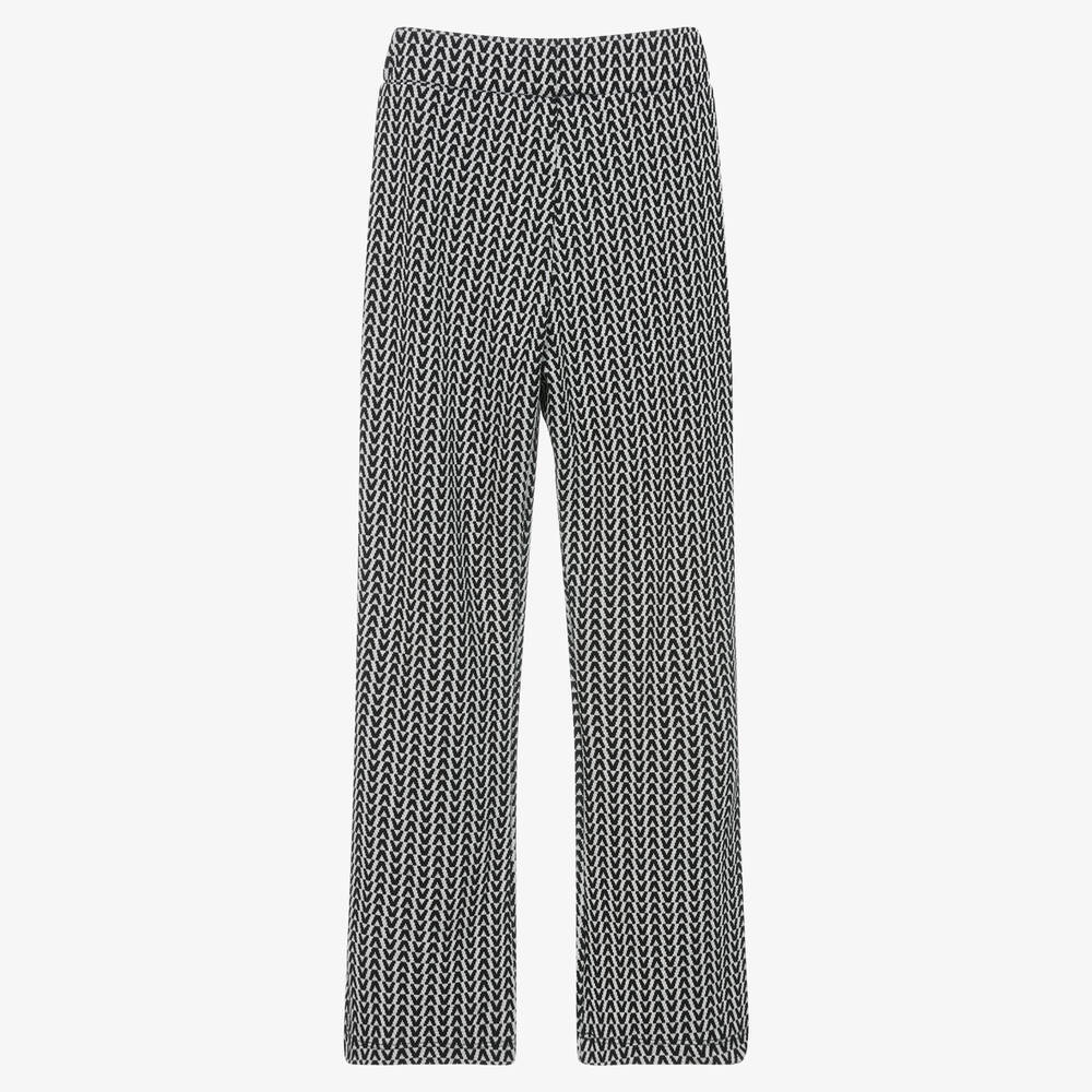 Mayoral-Girls Black & White Patterned Trousers | Childrensalon Outlet