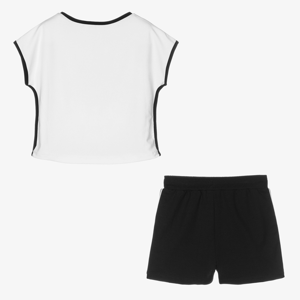 مايورال-طقم شورت جيرسي لون أسود وأبيض للبنات | Childrensalon Outlet