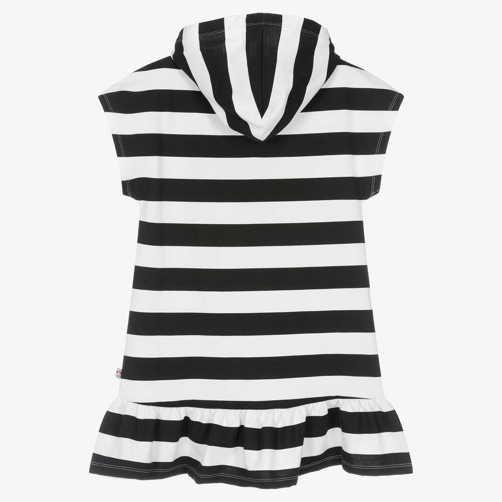مايورال-فستان هودي قطن جيرسي لون أسود وأبيض | Childrensalon Outlet