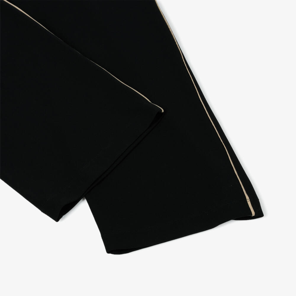 Mayoral-Girls Black Wide-Leg Trousers with Constrasting Waistband | Childrensalon Outlet