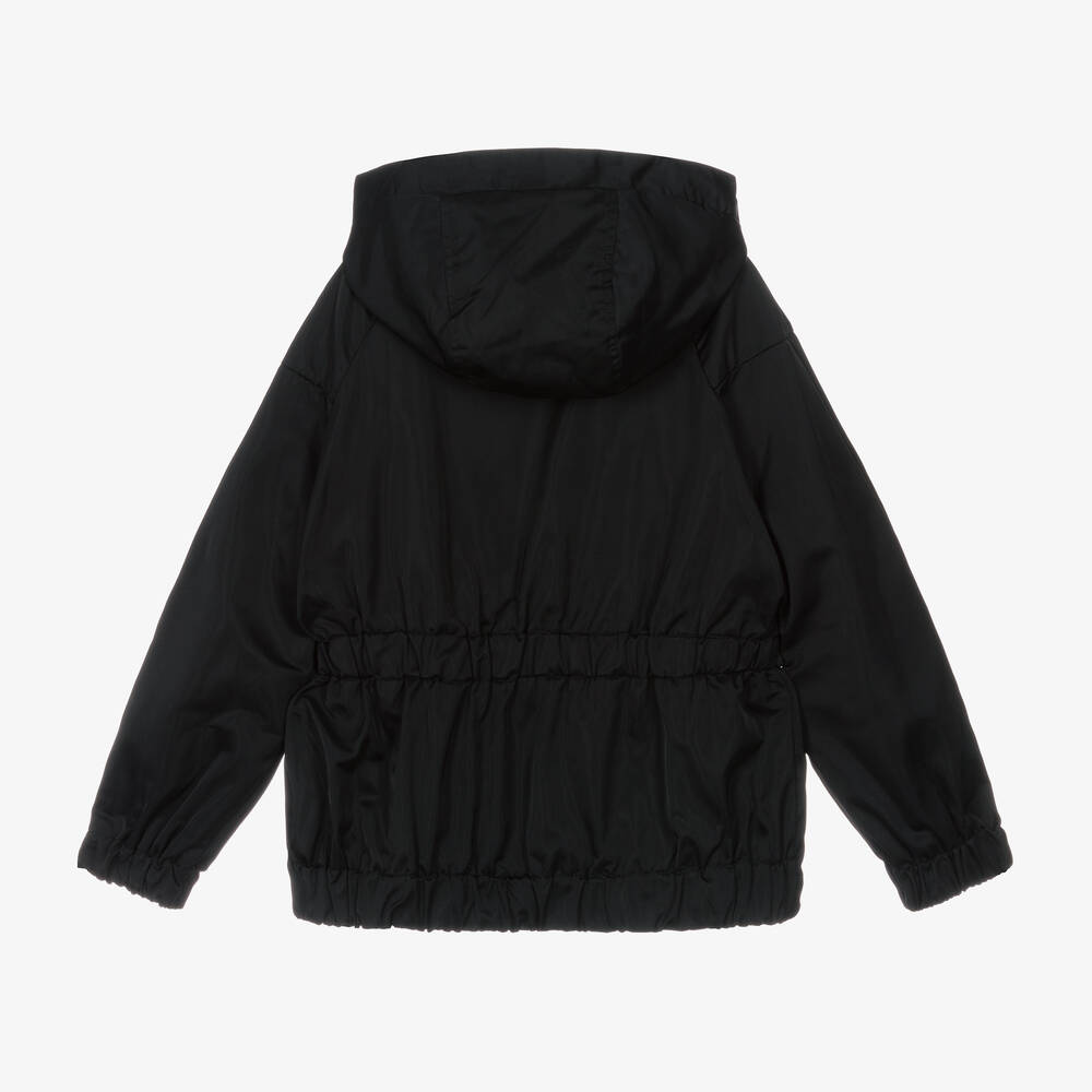 Mayoral - Girls Black Zip-Up Hooded Jacket | Childrensalon Outlet