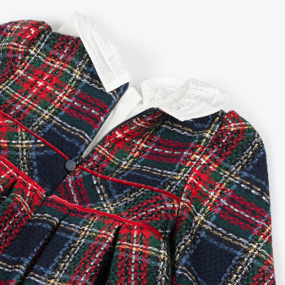 Mayoral-Girls Blue and Red Plaid Dress | Childrensalon Outlet