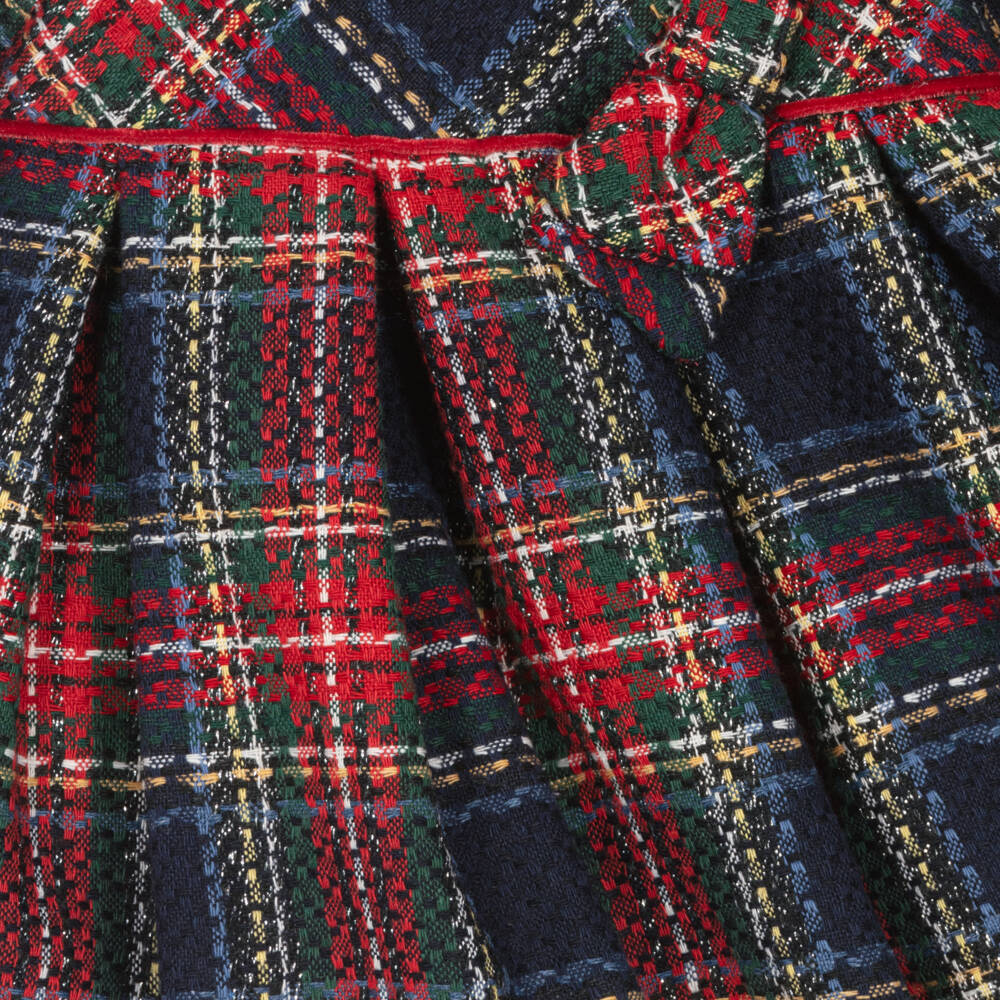 Mayoral-Girls Blue and Red Plaid Dress | Childrensalon Outlet