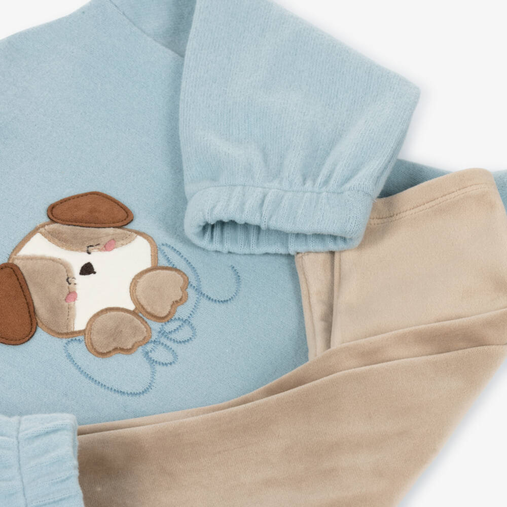 Mayoral-طقم بناتي أزرق مع بنطلون جرو | Childrensalon Outlet