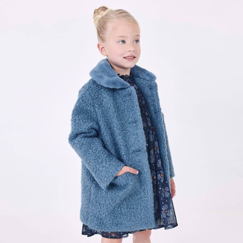 Girls boucle coat store