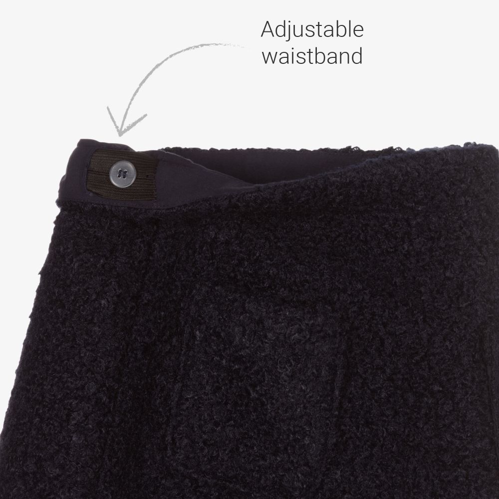 Mayoral-Girls Blue Bouclé Skirt Set | Childrensalon Outlet